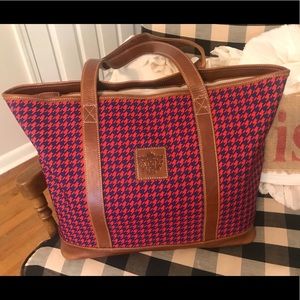 Barrington Tote (NWOT!) genuine leather red/blue